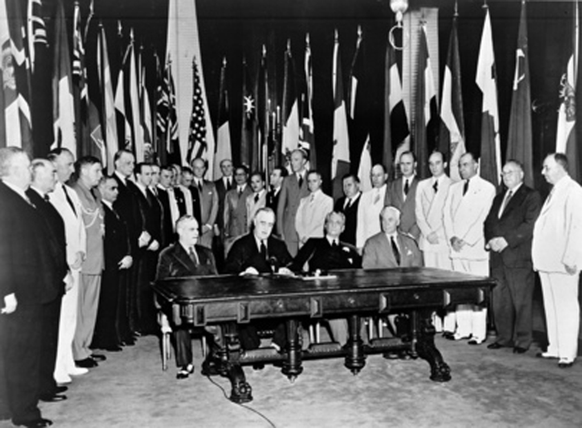 1945 UN Charter signing photo