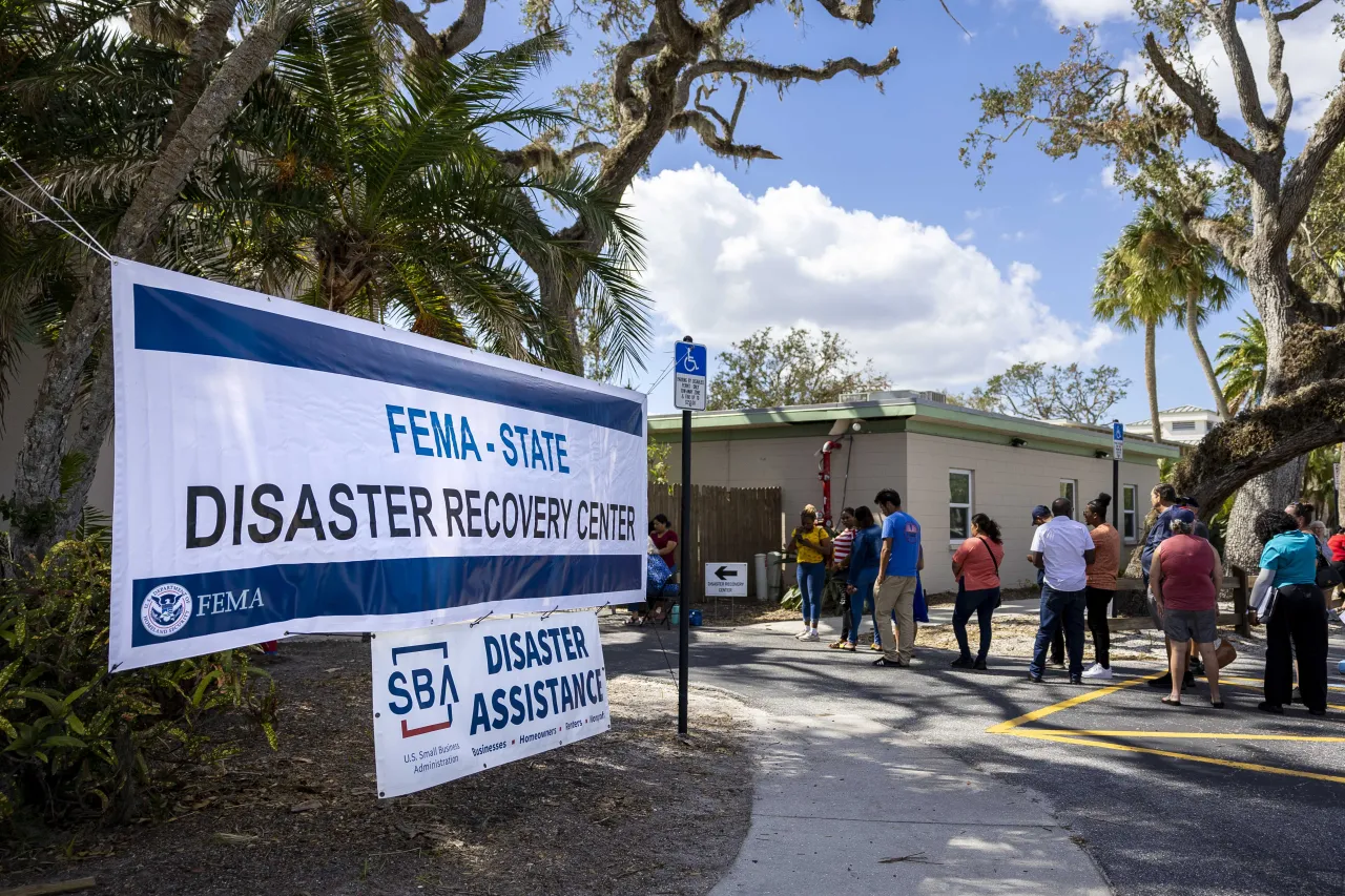 A FEMA-marked Disaster Recovery Center open to the public after a major disaster.