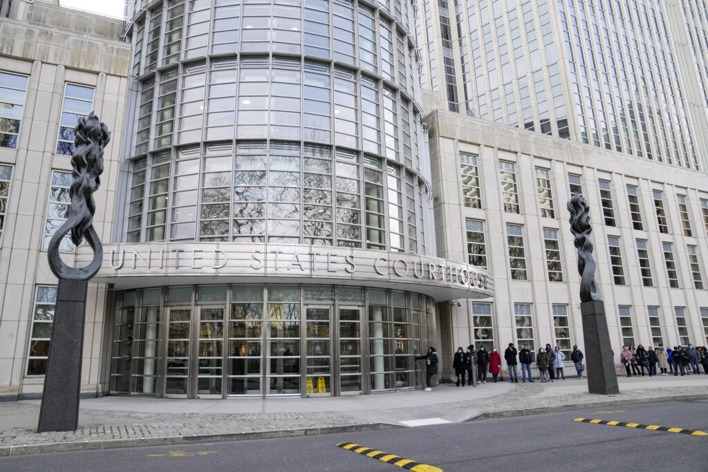A United States District Court courthouse exterior, showing the building facade and entrance
