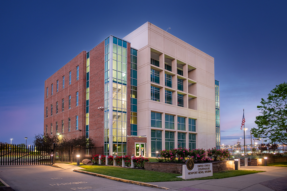 A courthouse building in Newport News, Virginia