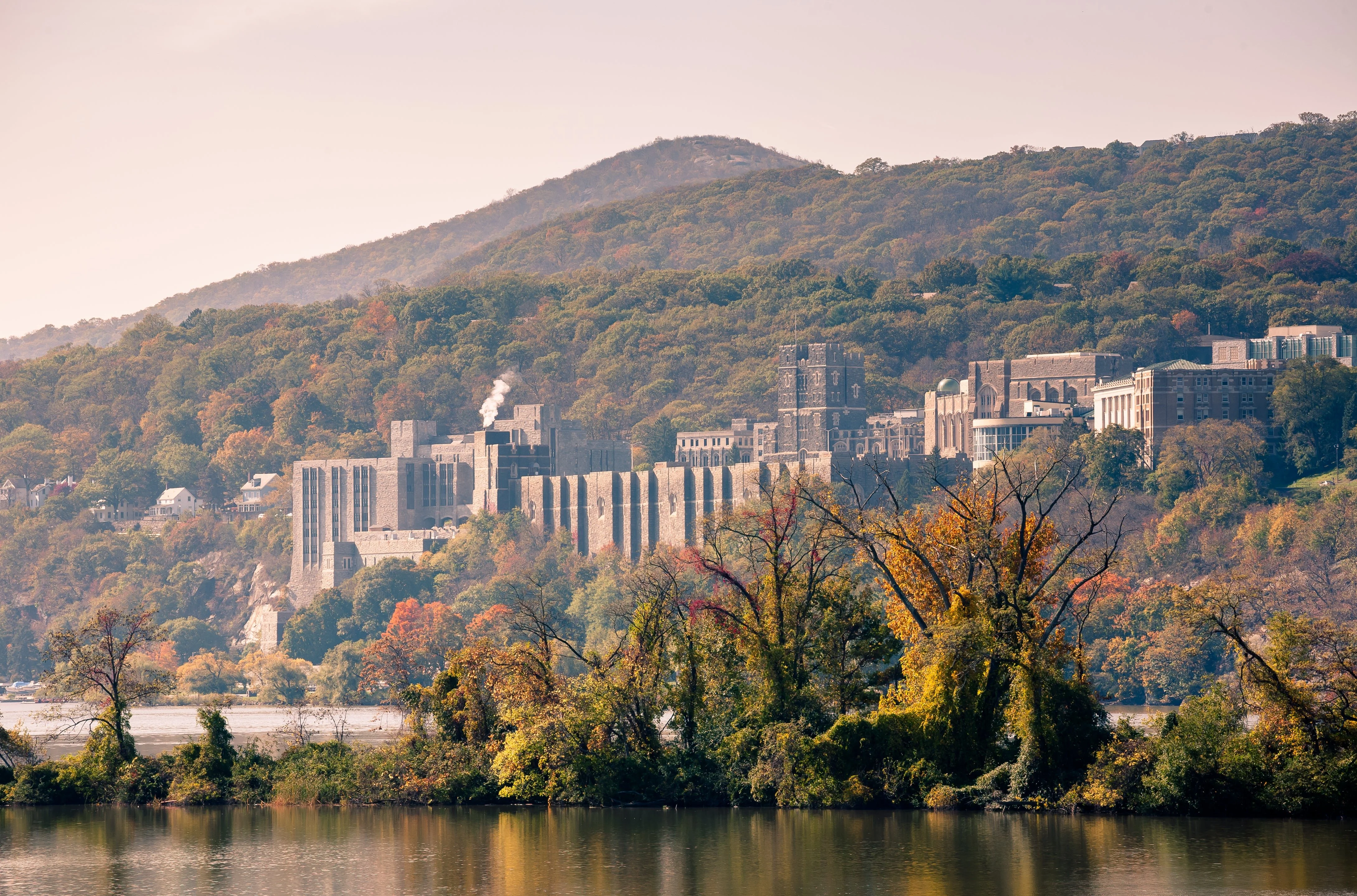 A daylight exterior view of the United States Military Academy at West Point in New York