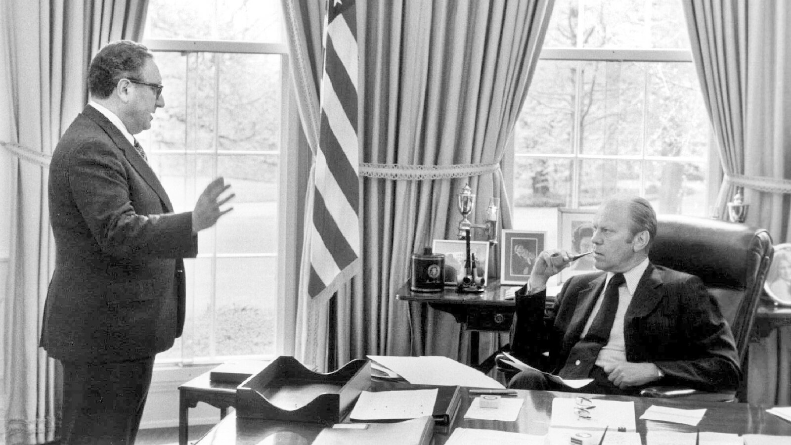 A historic photograph of President Richard Nixon in 1973 during the period Congress passed the War Powers Resolution over his veto