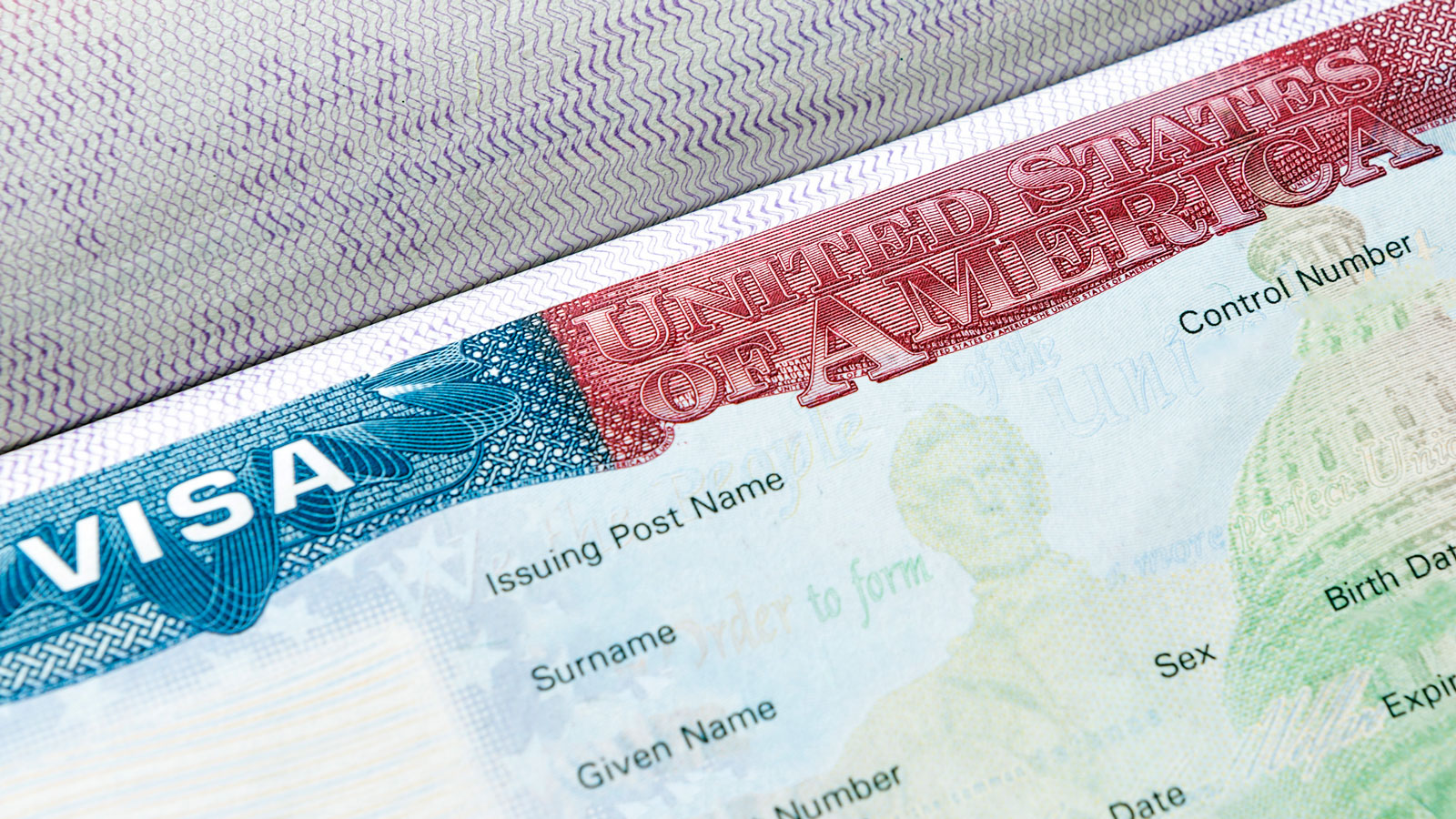 A photograph of a U.S. visa page in a passport, illustrating the visa and entry category issues discussed in the section