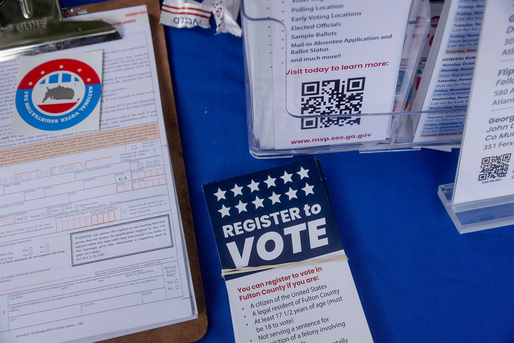 A photograph of an official printed copy or published text of the National Voter Registration Act of 1993.