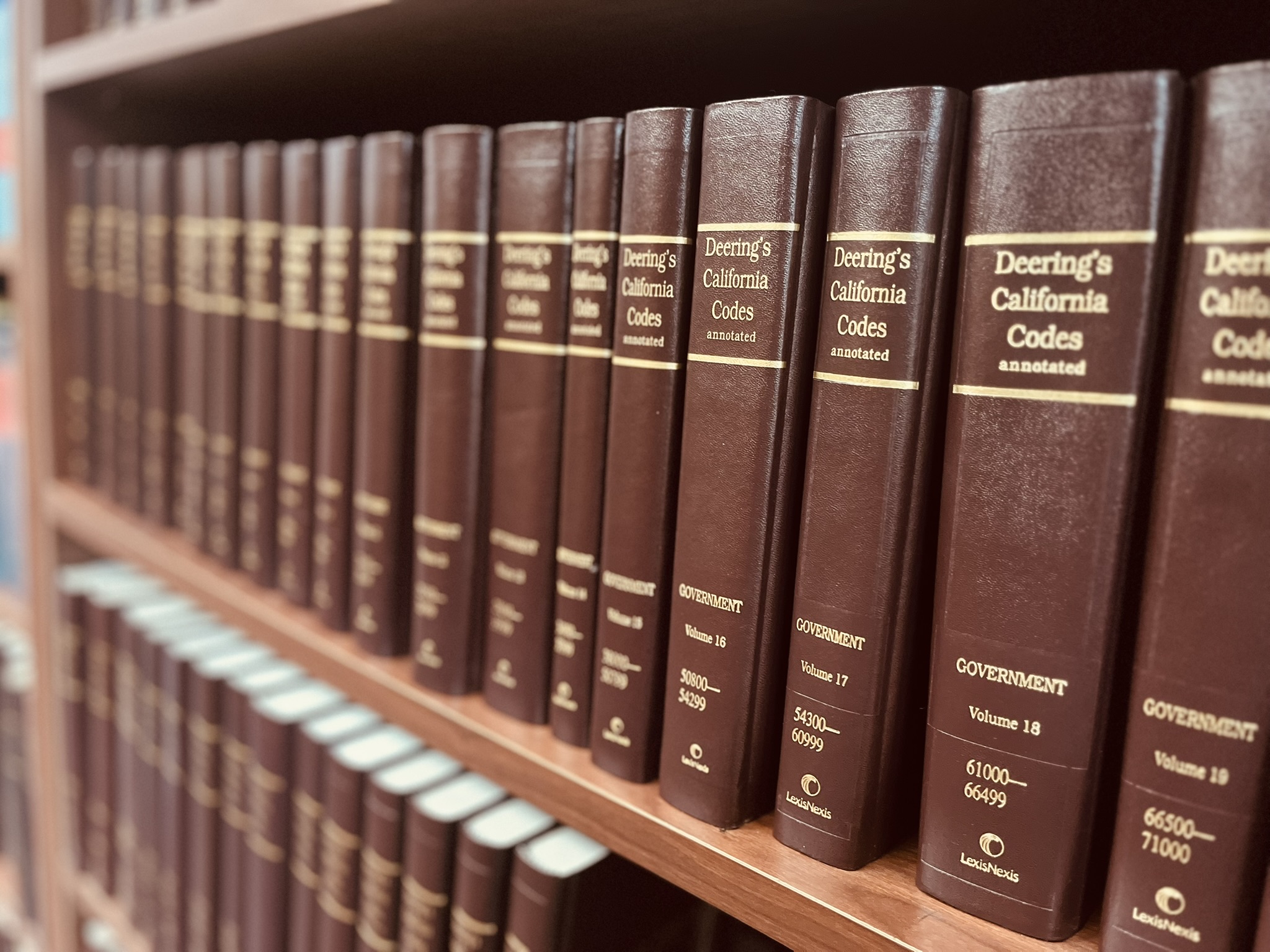 A photograph of bound volumes or a printed compilation of the California Education Code