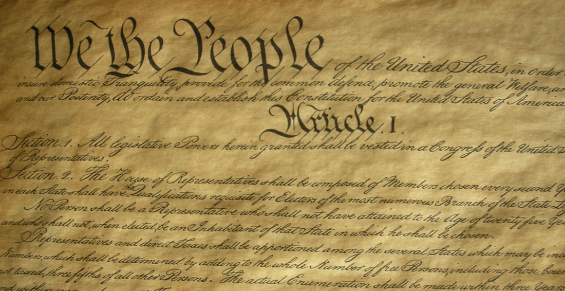 A photograph of the text of the U.S. Constitution showing Article III, Section 3 (the treason clause)