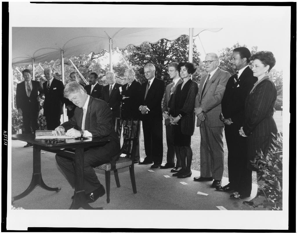 A photographed copy of the National Voter Registration Act of 1993 on display as a printed federal document