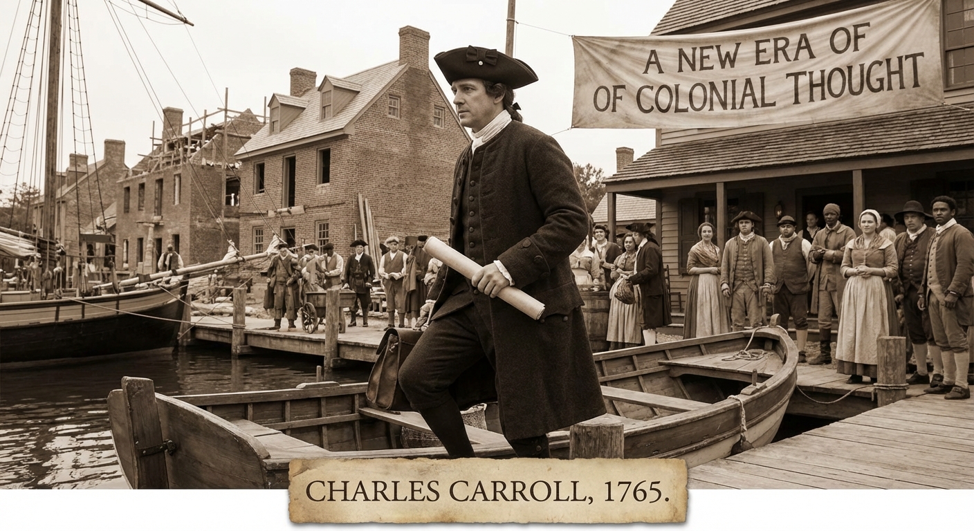 Charles Carroll returning to a transforming Maryland society in 1765, ready to apply his education to colonial politics