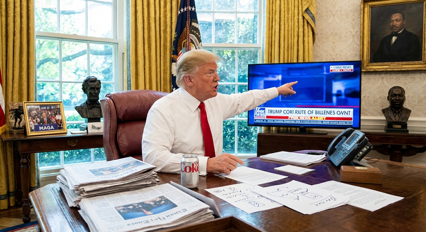Donald Trump in the Oval Office, representing his unconventional approach to the presidency