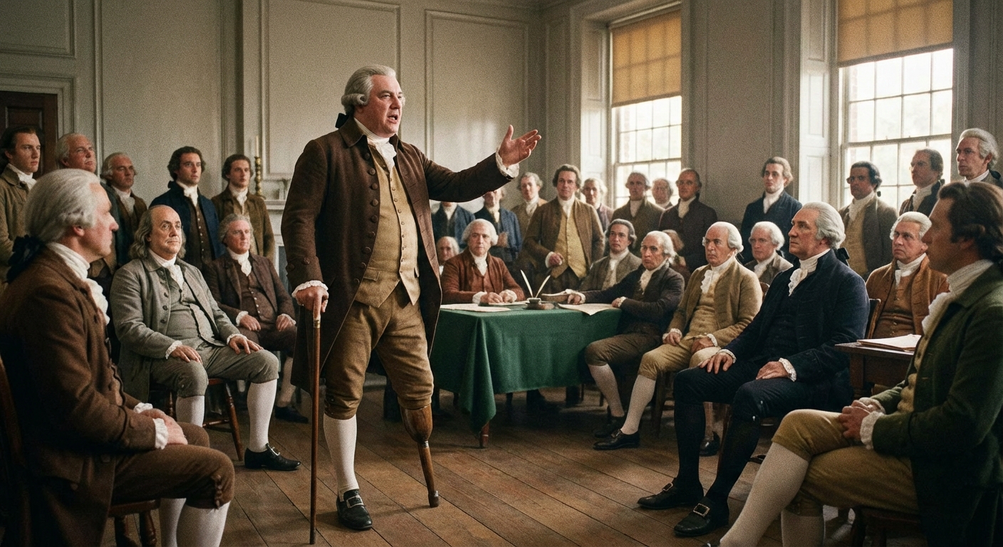 Illustration of Gouverneur Morris at the 1787 Constitutional Convention