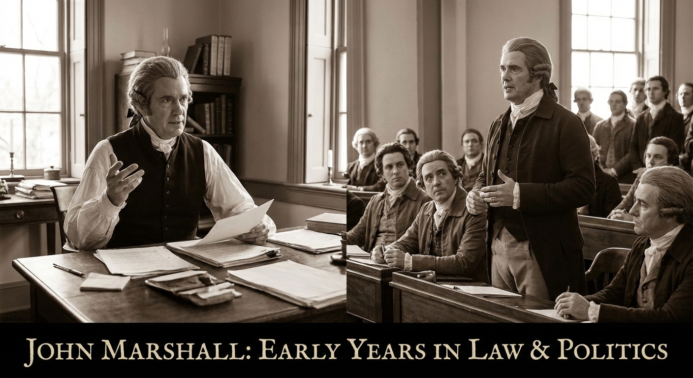 John Marshall practicing law and serving in the Virginia House of Delegates