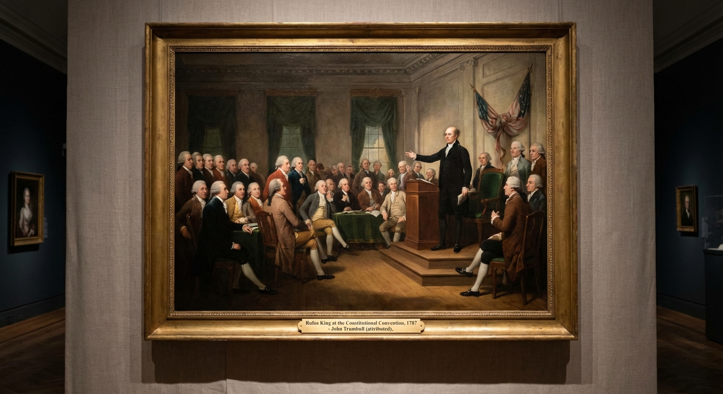 Painting of Rufus King speaking at the Constitutional Convention of 1787