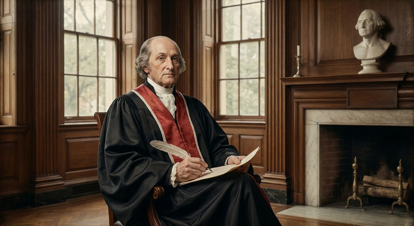 Portrait of John Jay in his judicial robes as the first Chief Justice of the United States Supreme Court