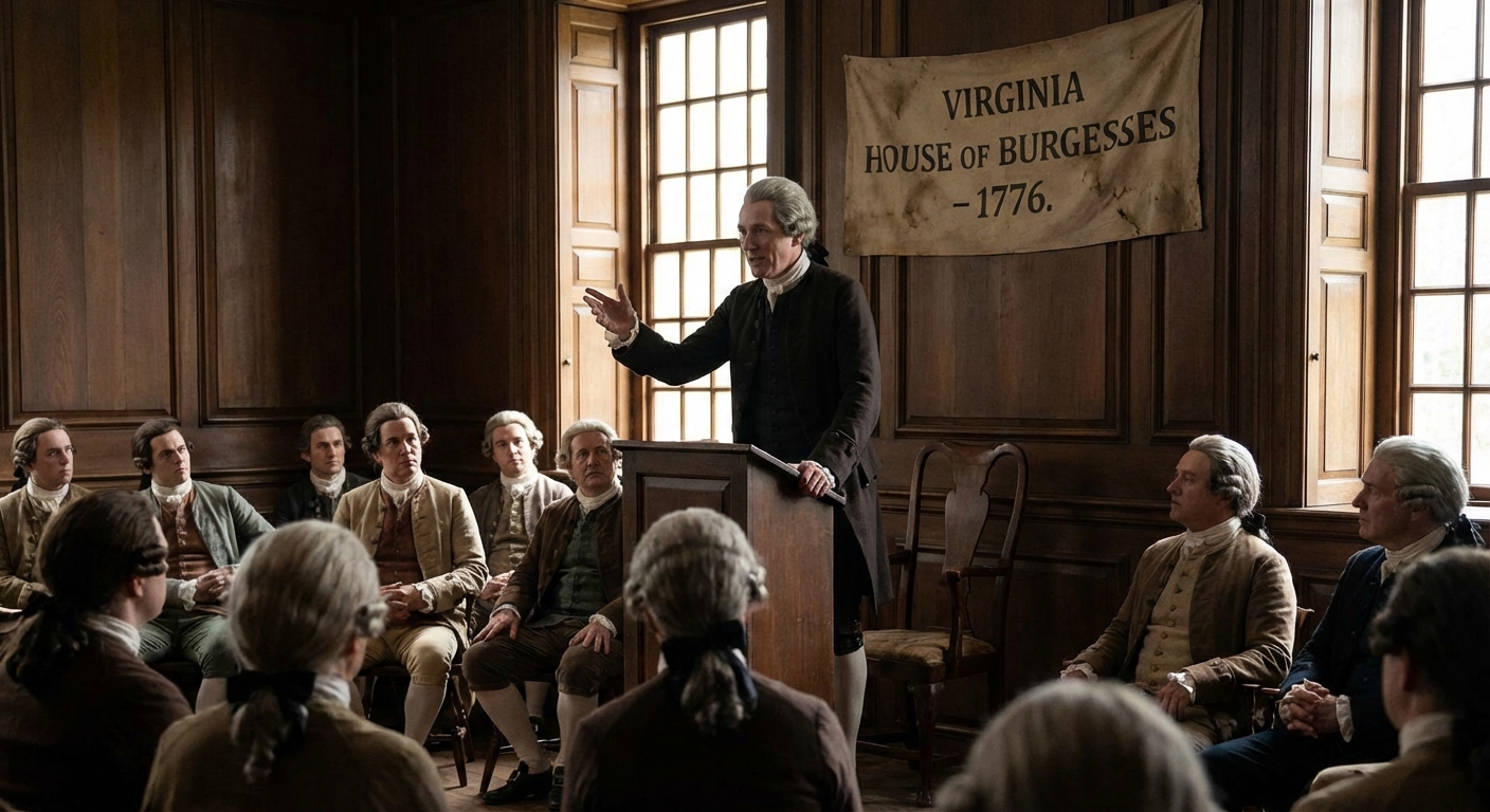 Richard Henry Lee speaking in the Virginia House of Burgesses