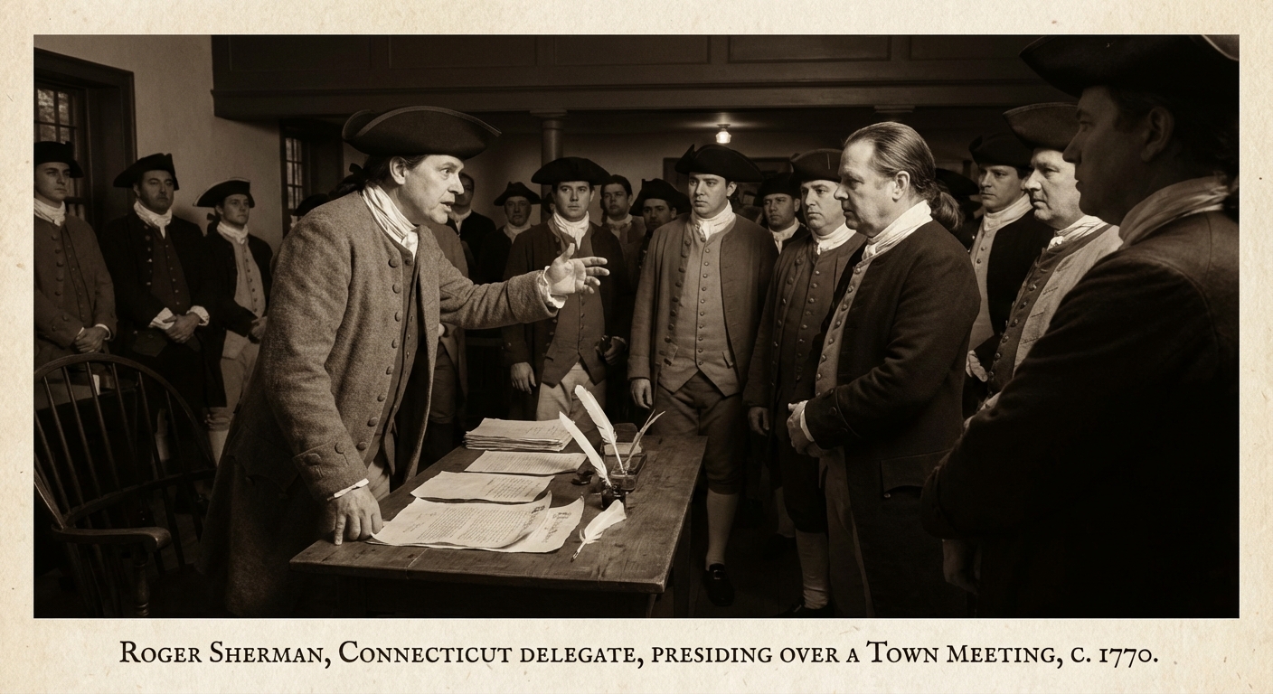 Roger Sherman engaged in civic duties in colonial New England