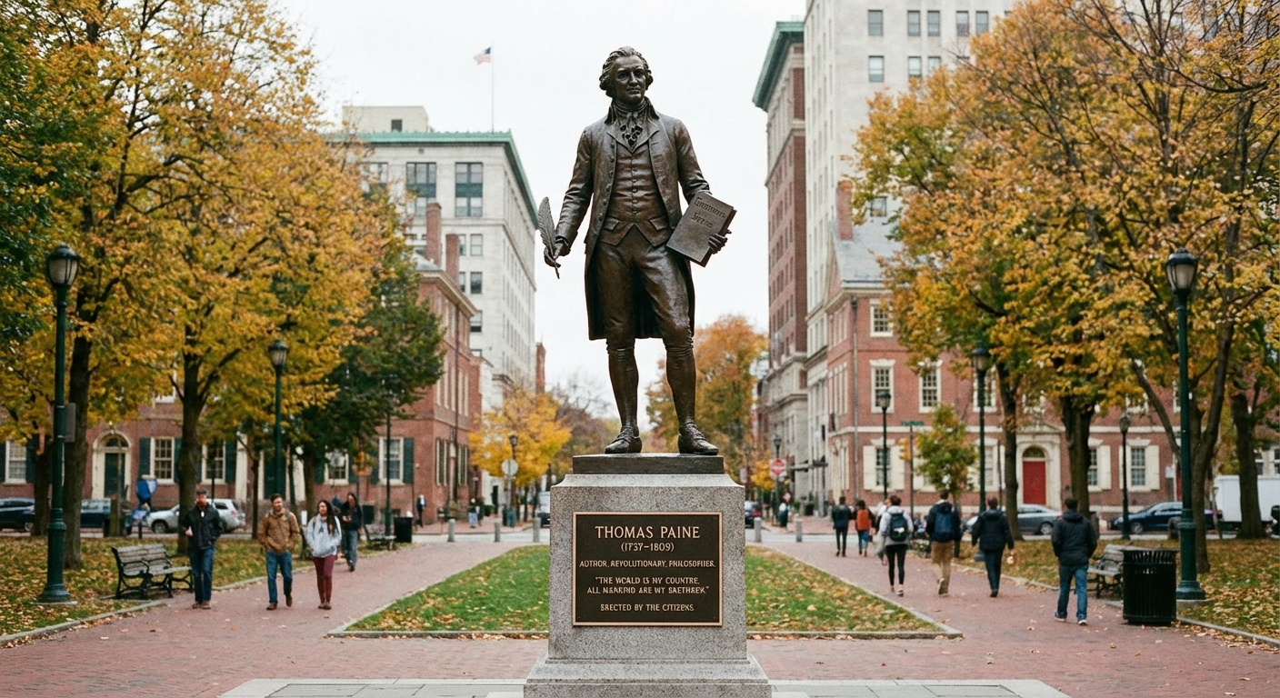 Statue or monument honoring Thomas Paine