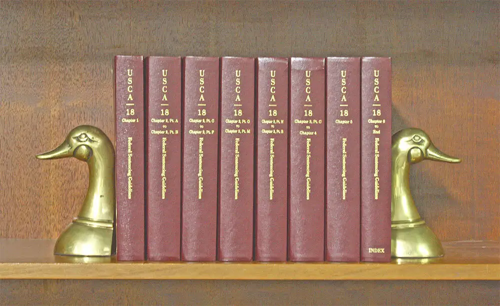 A printed or official presentation of Title 18 of the United States Code, which contains many federal criminal statutes