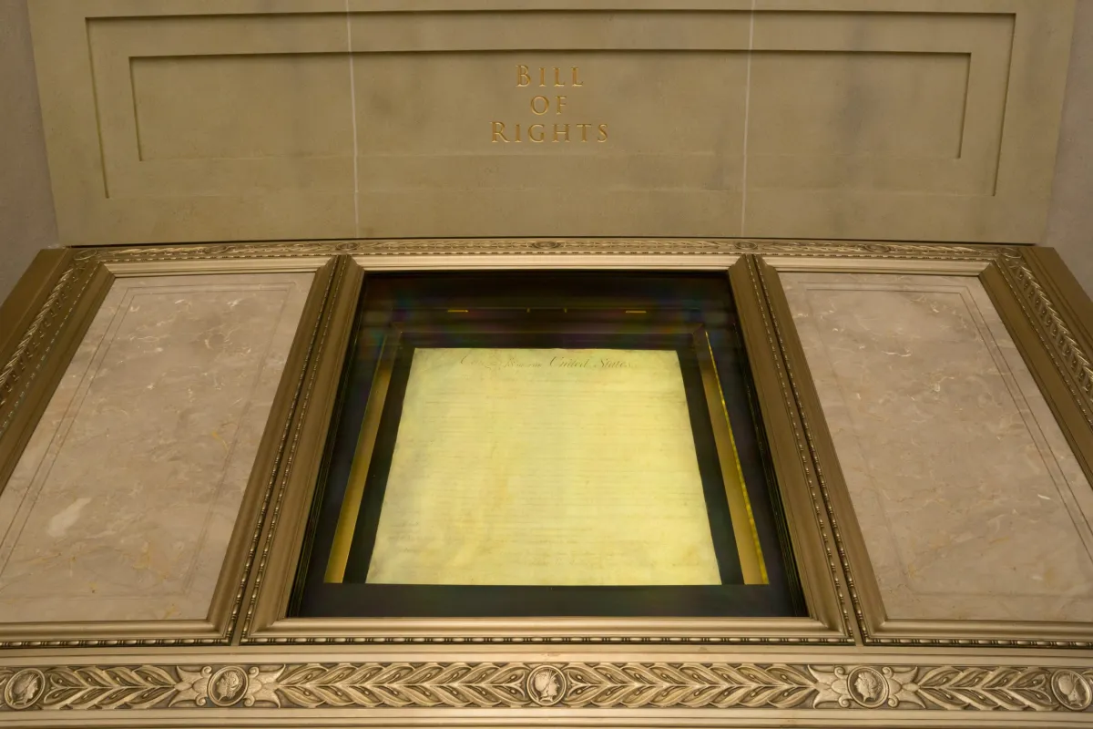 A public display of the First Amendment text from the U.S. Constitution