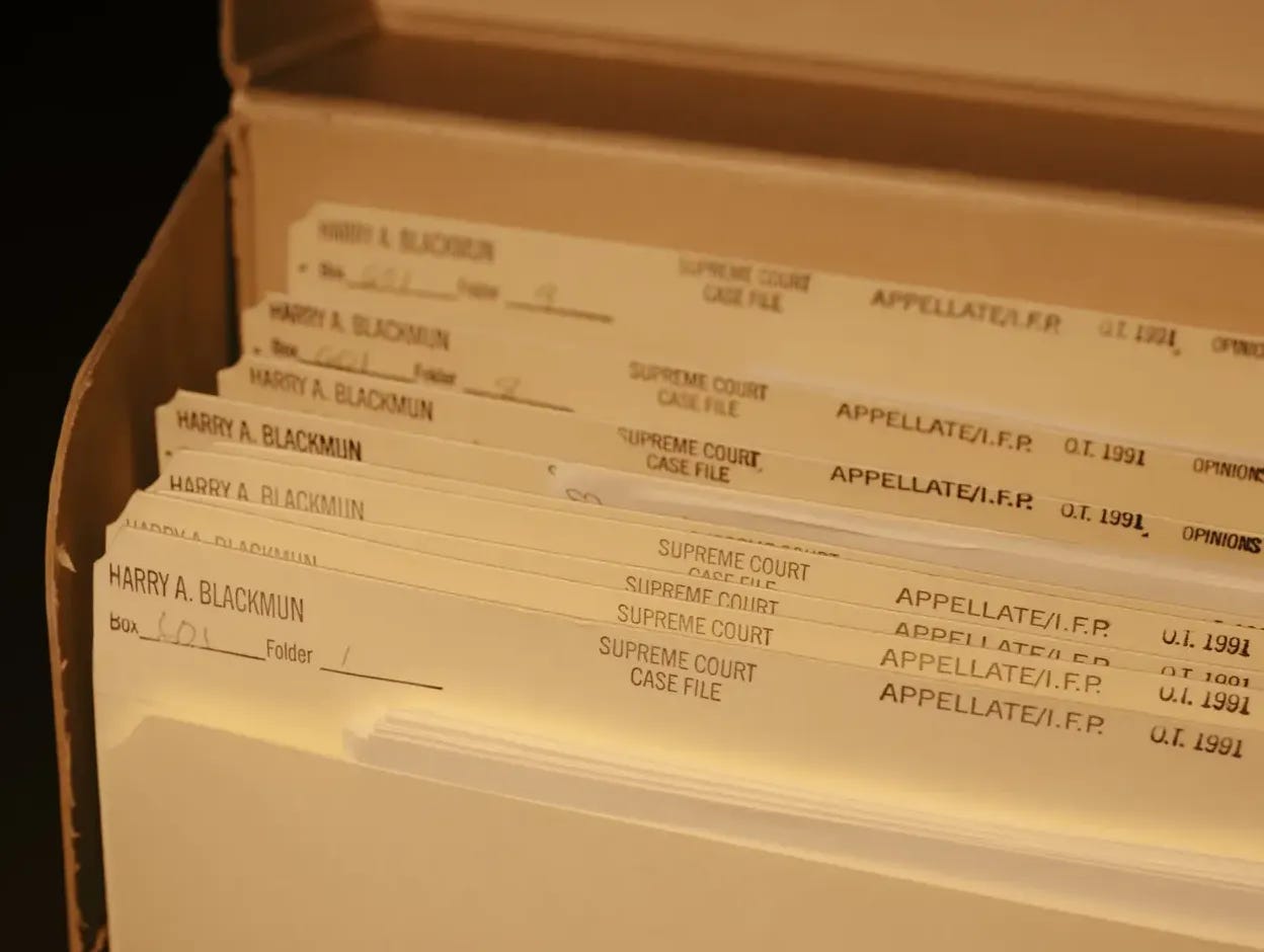A publicly available Supreme Court filing in the Ream case shown on a screen.