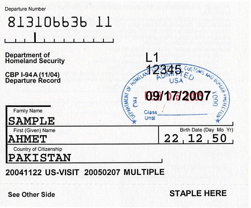A real photograph of a printed U.S. CBP I-94 record shown in an informational context, without outlet branding, watermarks, or on-screen broadcast text