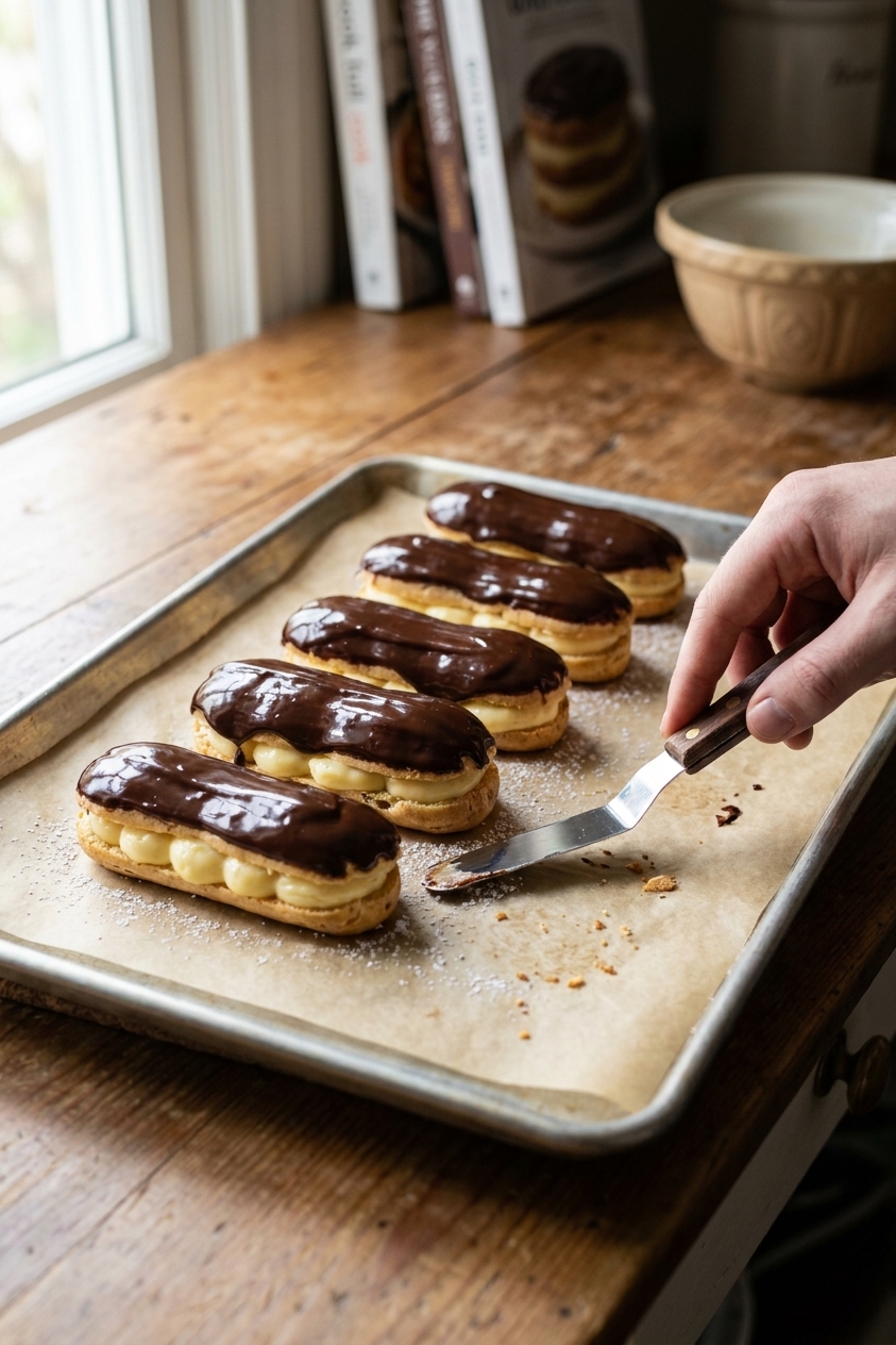 Classic Chocolate Éclairs with Vanilla Pastry Cream