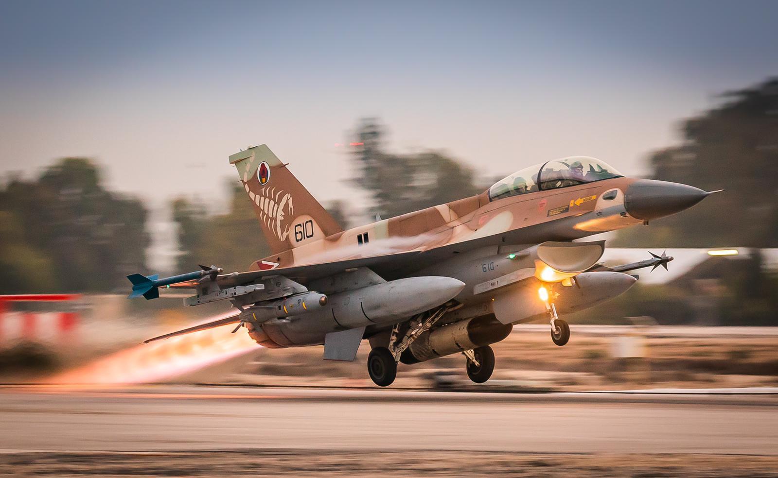 An Israel Air Force fighter jet, after the IAF prepared aircraft for a possible emergency during the incident