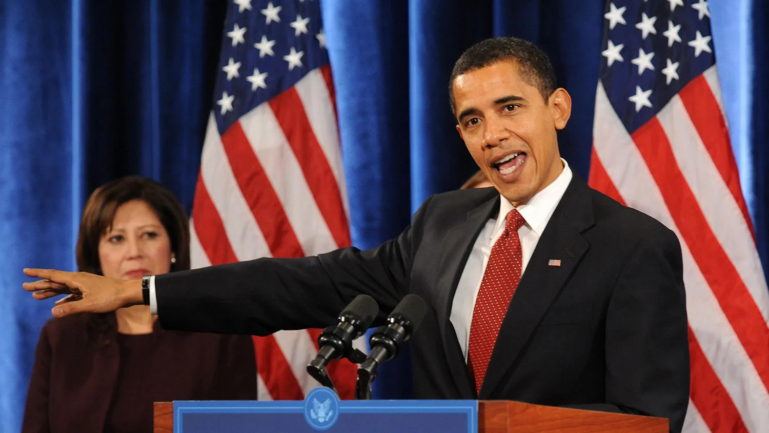 Barack Obama in Chicago during the president-elect transition period in December 2008.