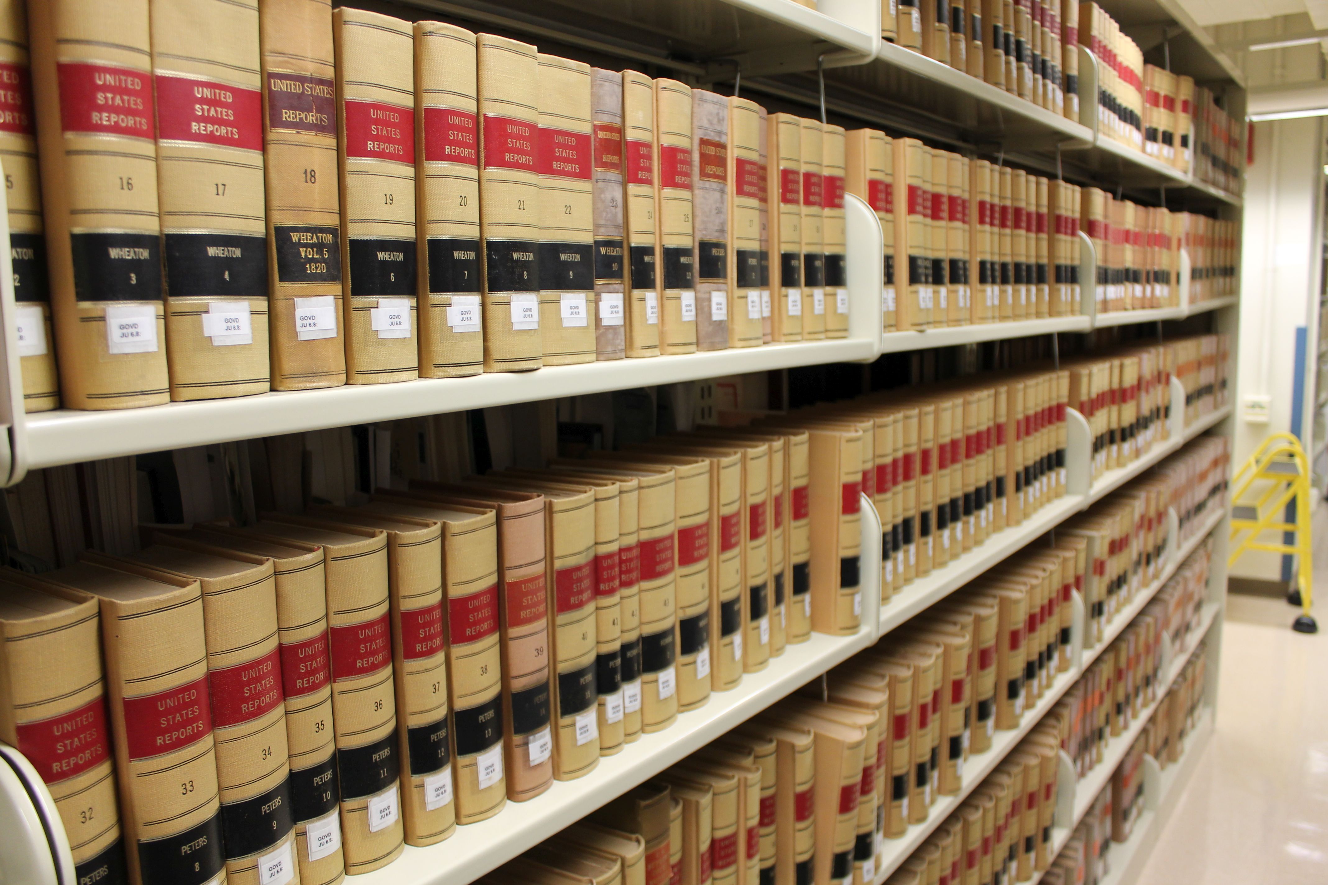 Bound volumes of the United States Reports, which publish Supreme Court decisions such as Cruzan.