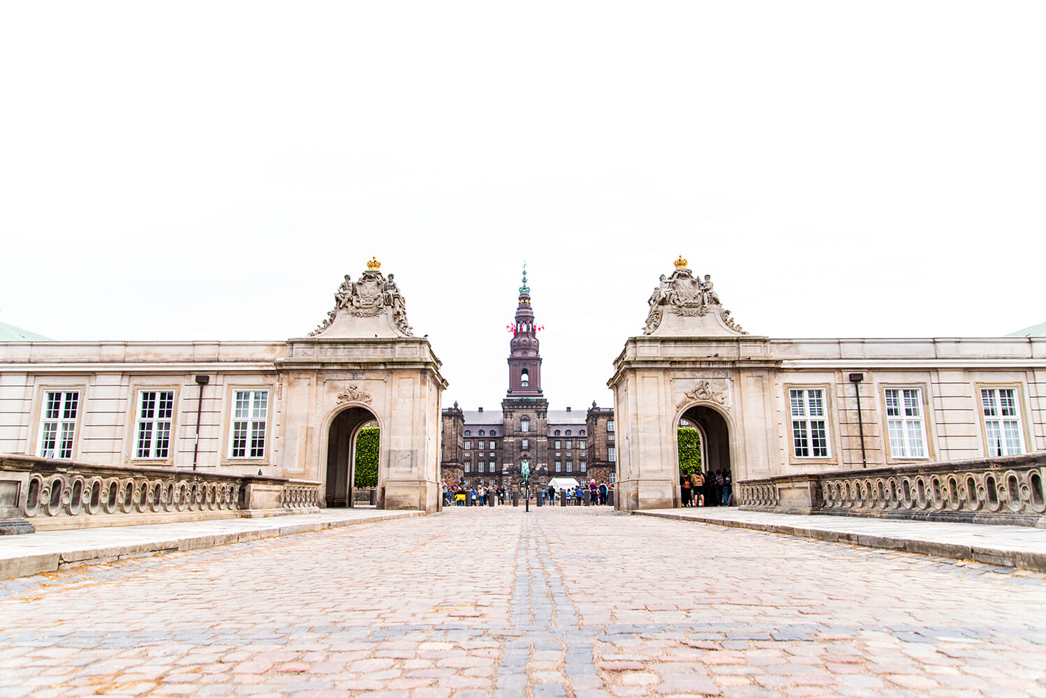 Christiansborg Palace in Copenhagen, home to Denmark’s Parliament, photographed from across the canal