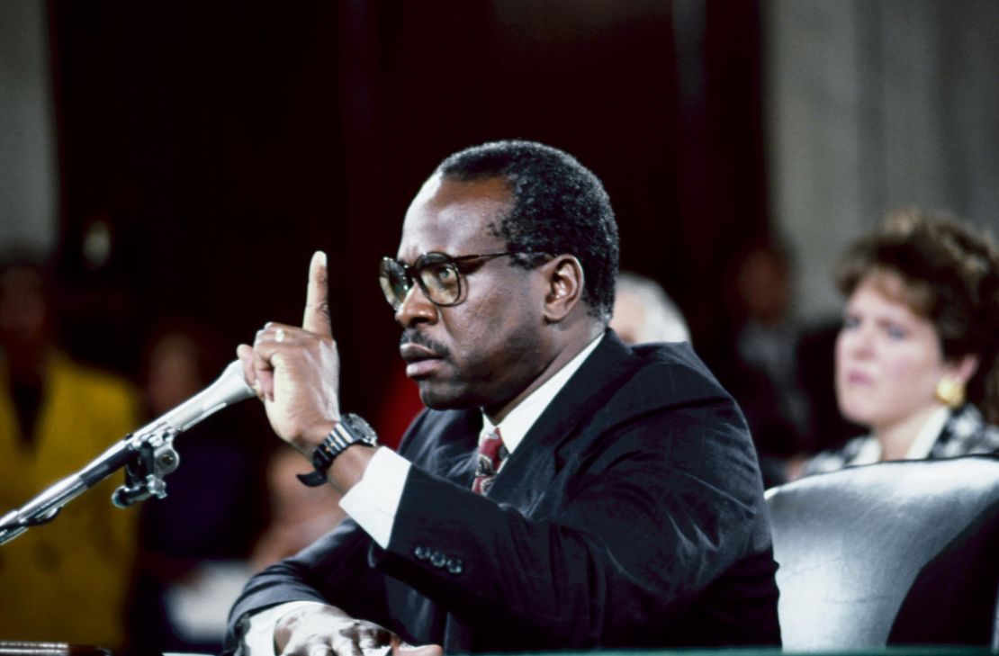 Clarence Thomas during the 1991 confirmation hearings, which included testimony from Anita Hill