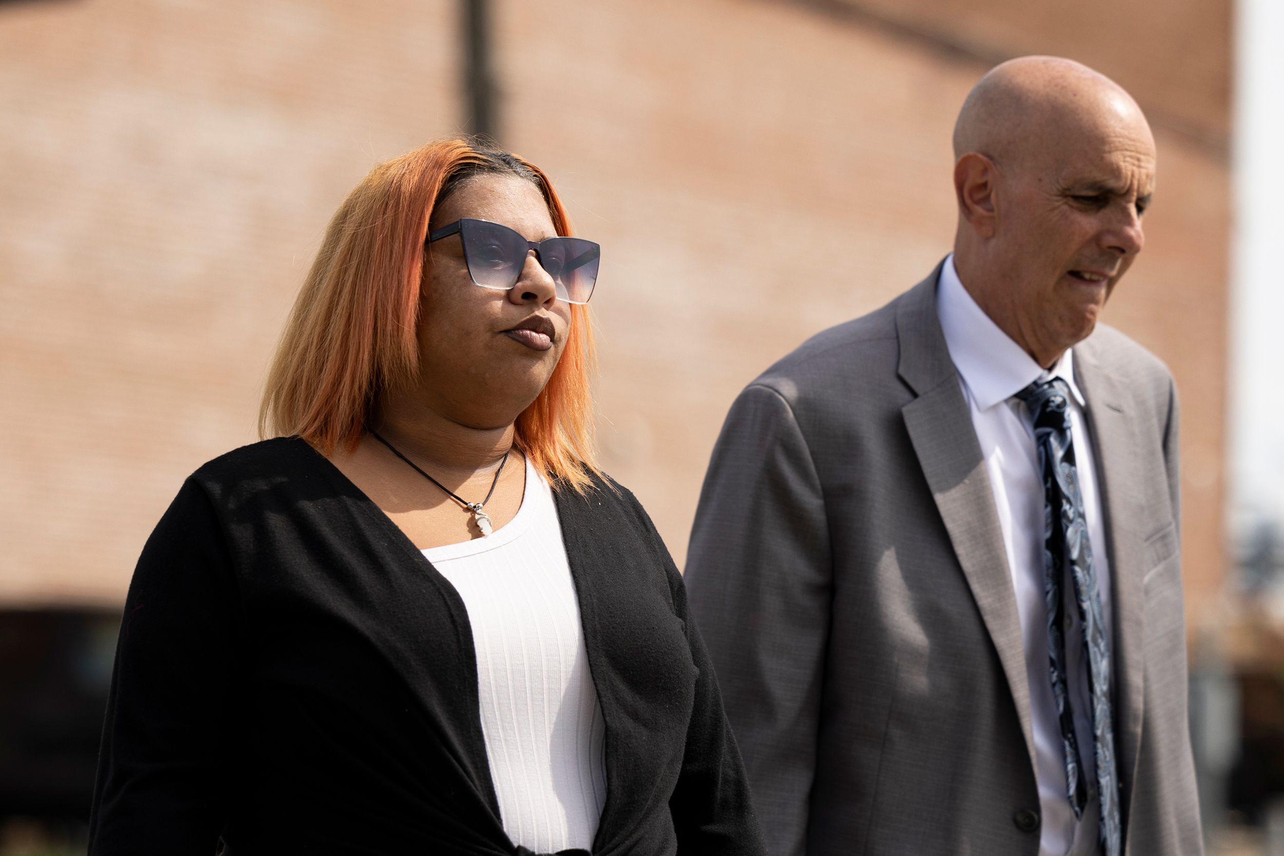 Deja Taylor outside court in Newport News, Virginia