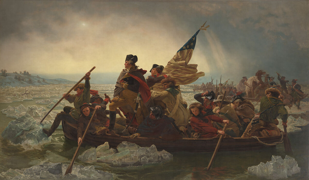 Emanuel Leutze’s painting Washington Crossing the Delaware, a widely reproduced iconic scene from the American Revolution
