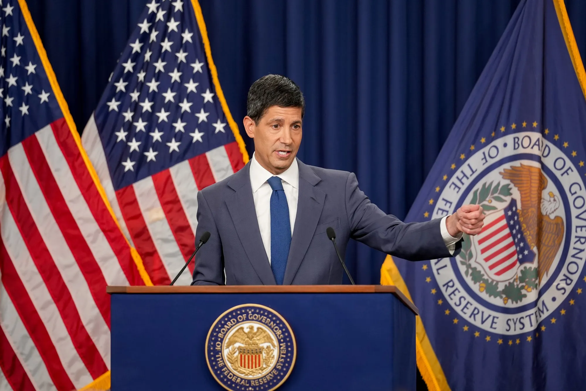 Federal Reserve Chair Kevin Warsh speaking after the September 16, 2026 Federal Open Market Committee meeting