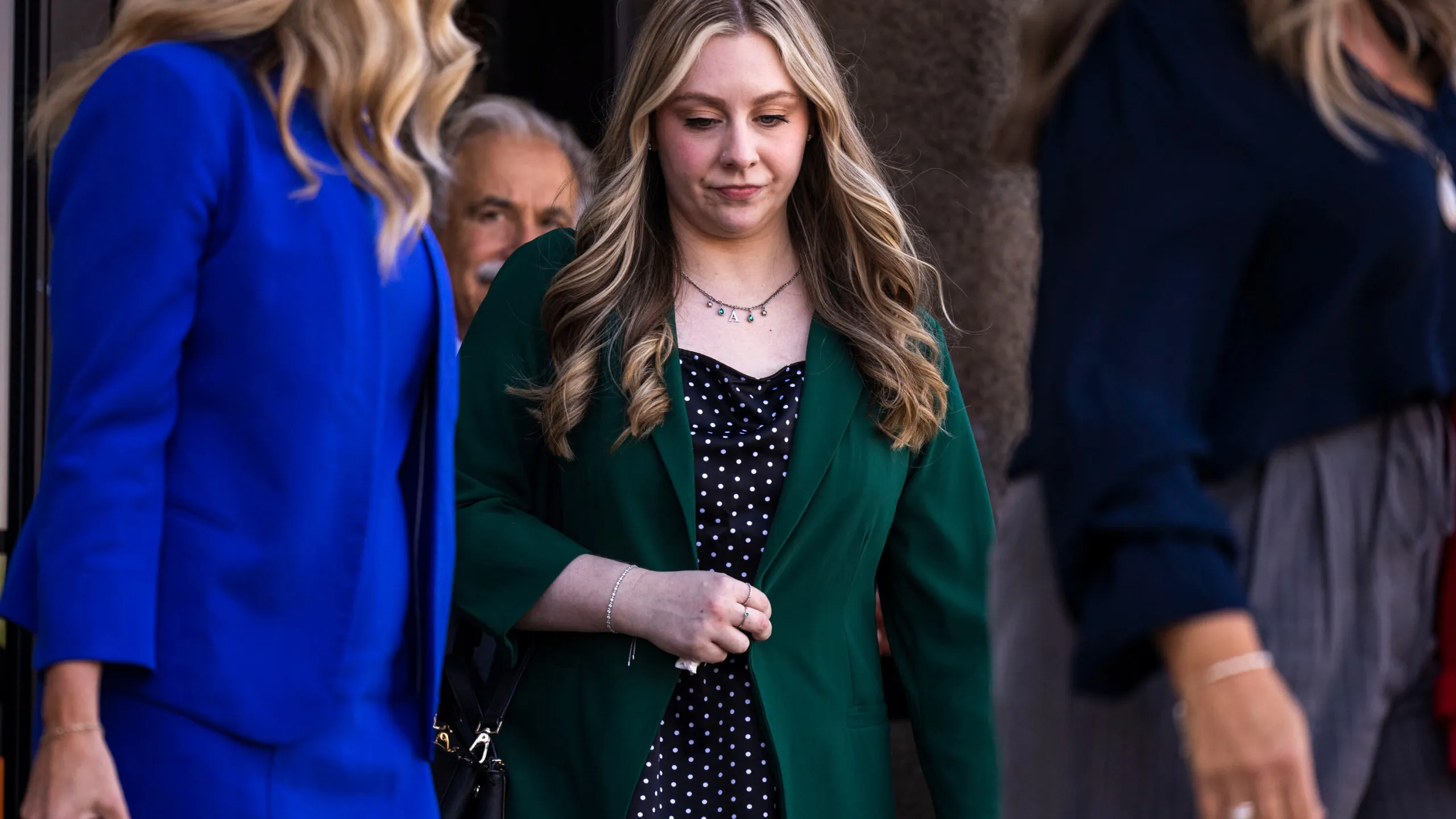Former Richneck Elementary School teacher Abby Zwerner waits for court to begin in Newport News, Virginia, in 2025