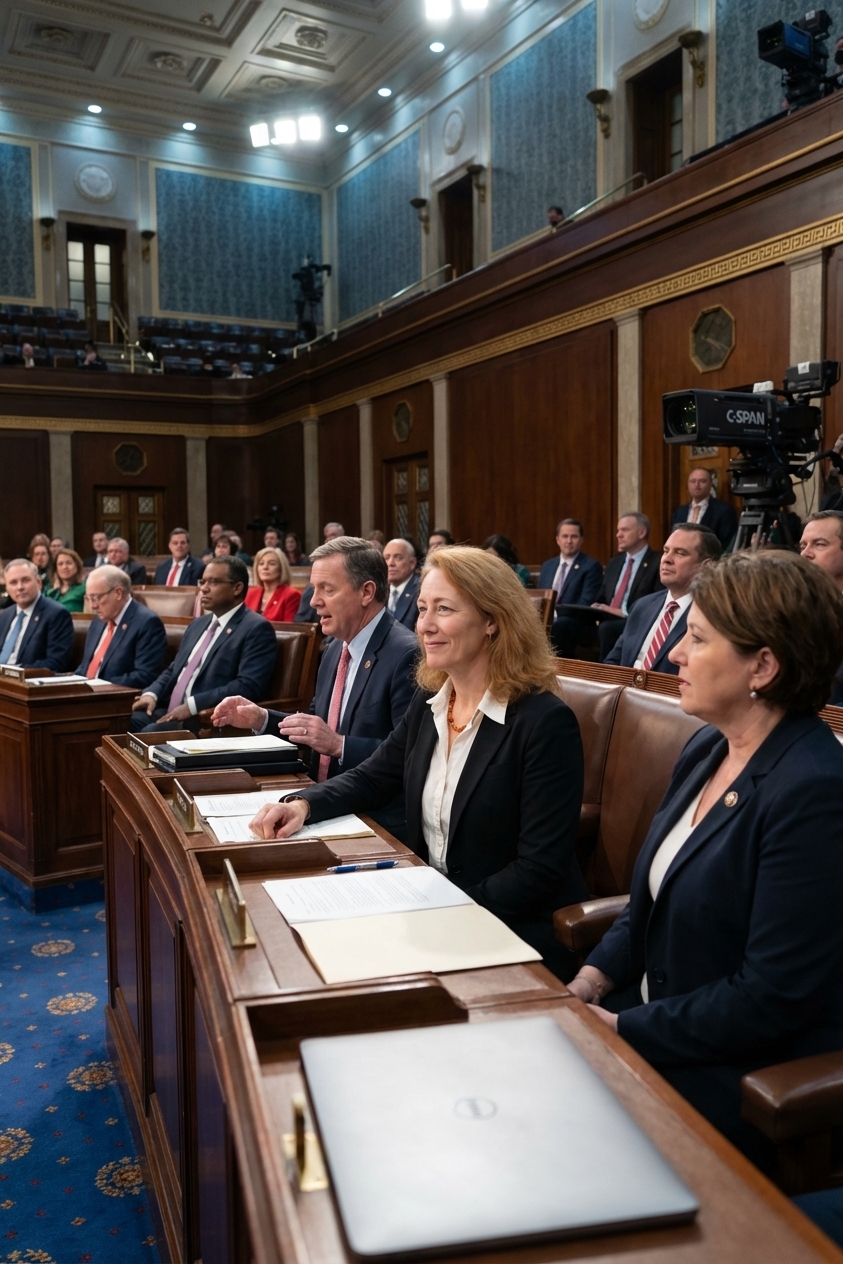 Inside the U.S. House of Representatives chamber during a session