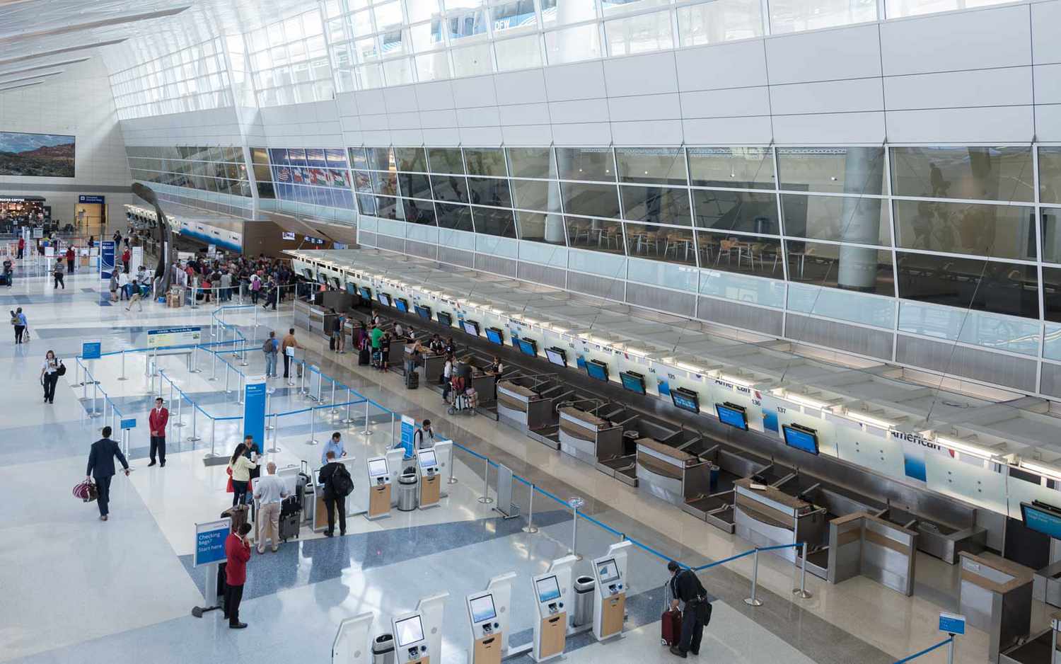 Interior terminal concourse at Dallas Fort Worth International Airport