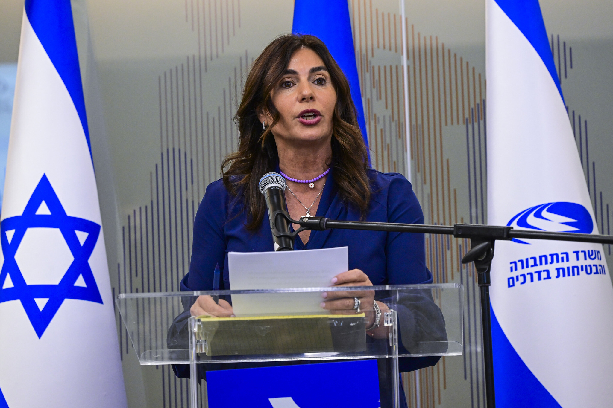 Israel Transportation Minister Miri Regev, who requested action related to Flydubai flights after unconfirmed reports about the suspect pilot
