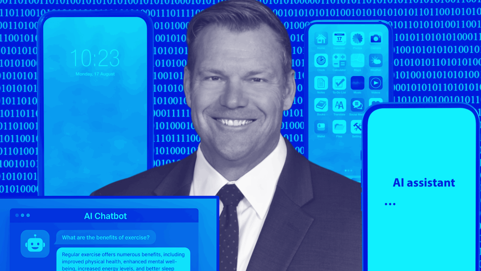 Kris Kobach speaking during an indoor interview setting in Kansas, news photography style