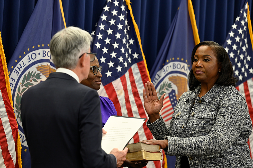 Lisa Cook, a Federal Reserve governor, pictured in an official or public setting