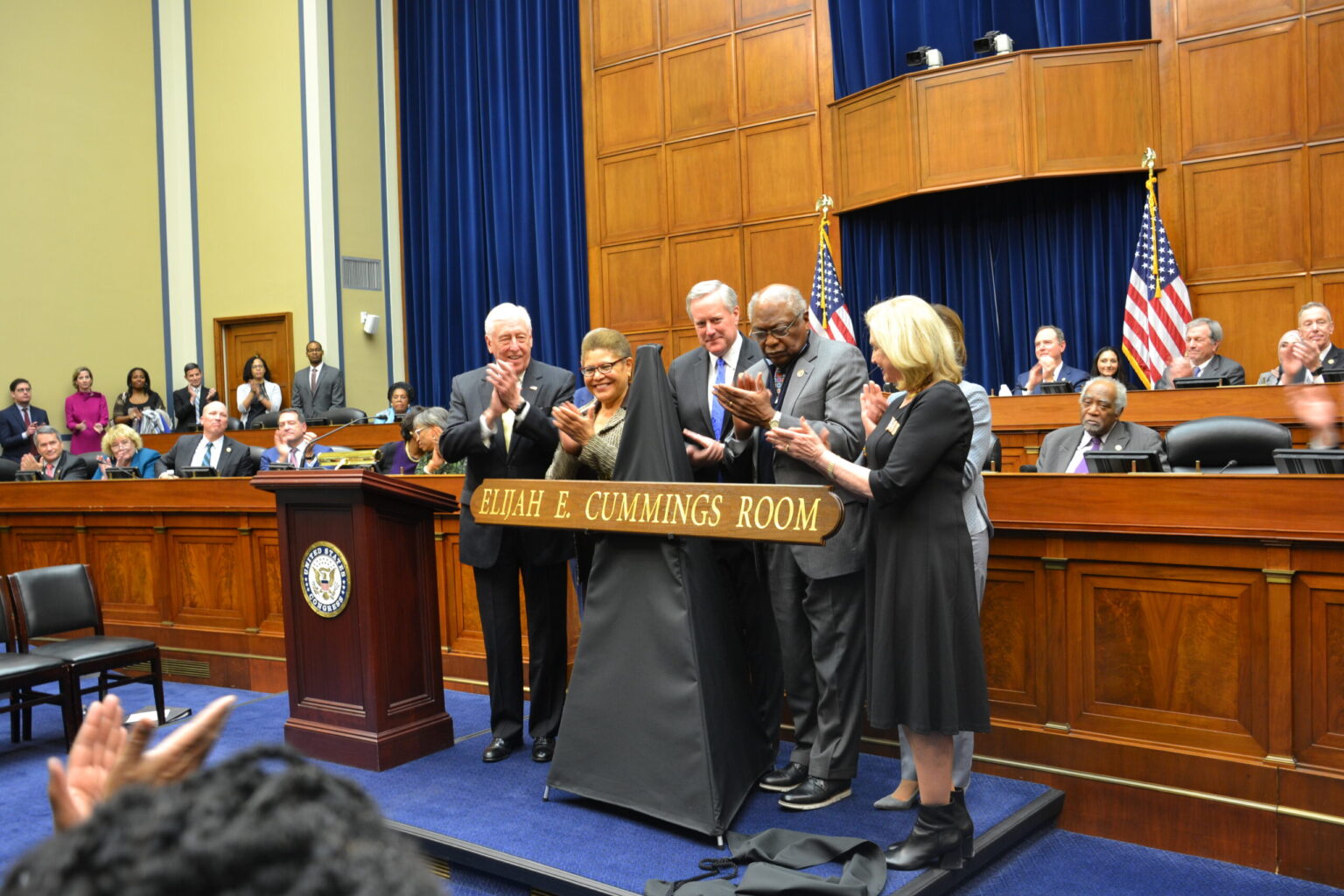Members of a U.S. House committee at a public oversight hearing on Capitol Hill