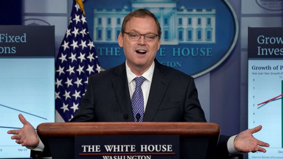 National Economic Council Director Kevin Hassett speaking at a public event