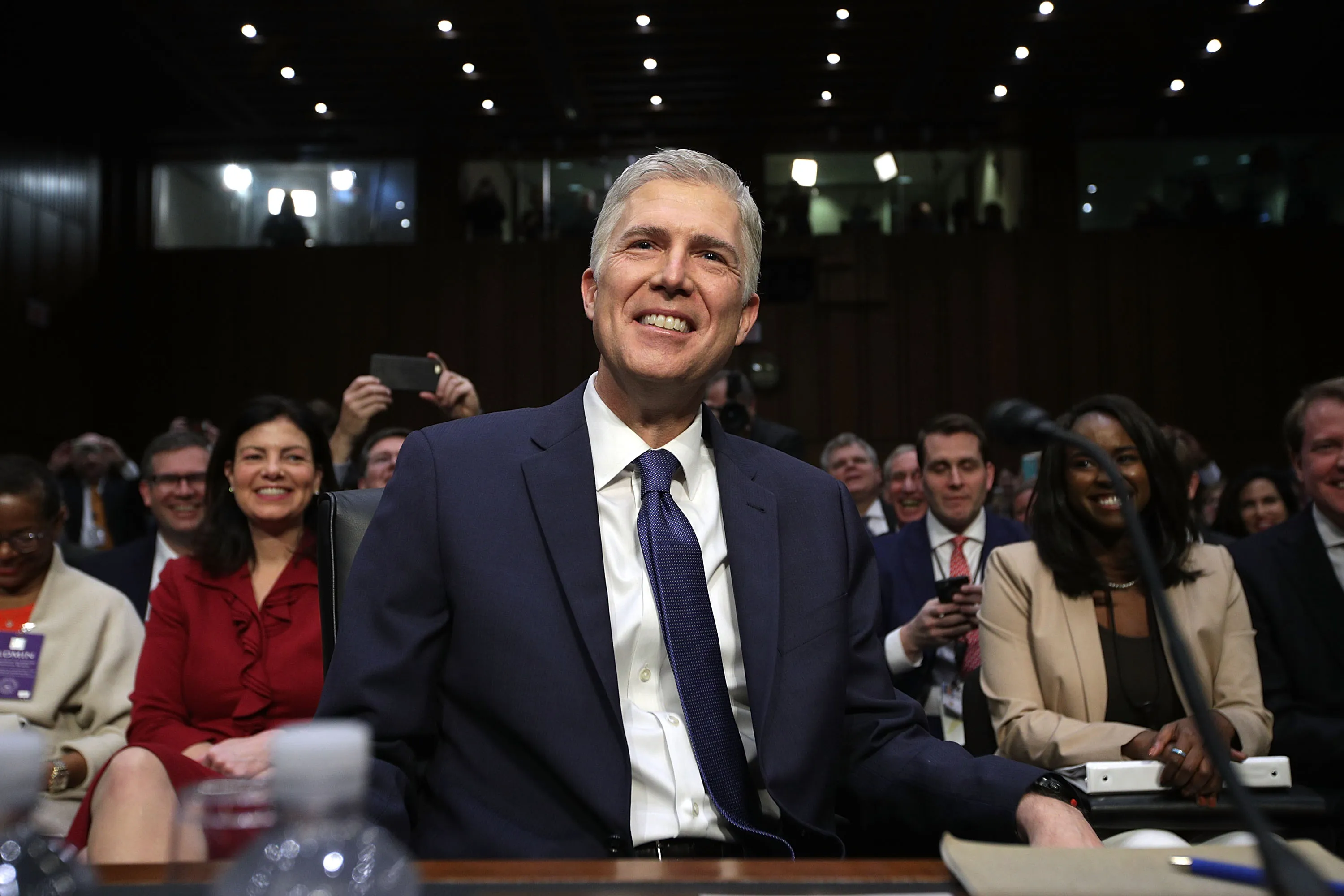 Neil Gorsuch appearing before the Senate Judiciary Committee during his Supreme Court confirmation process.