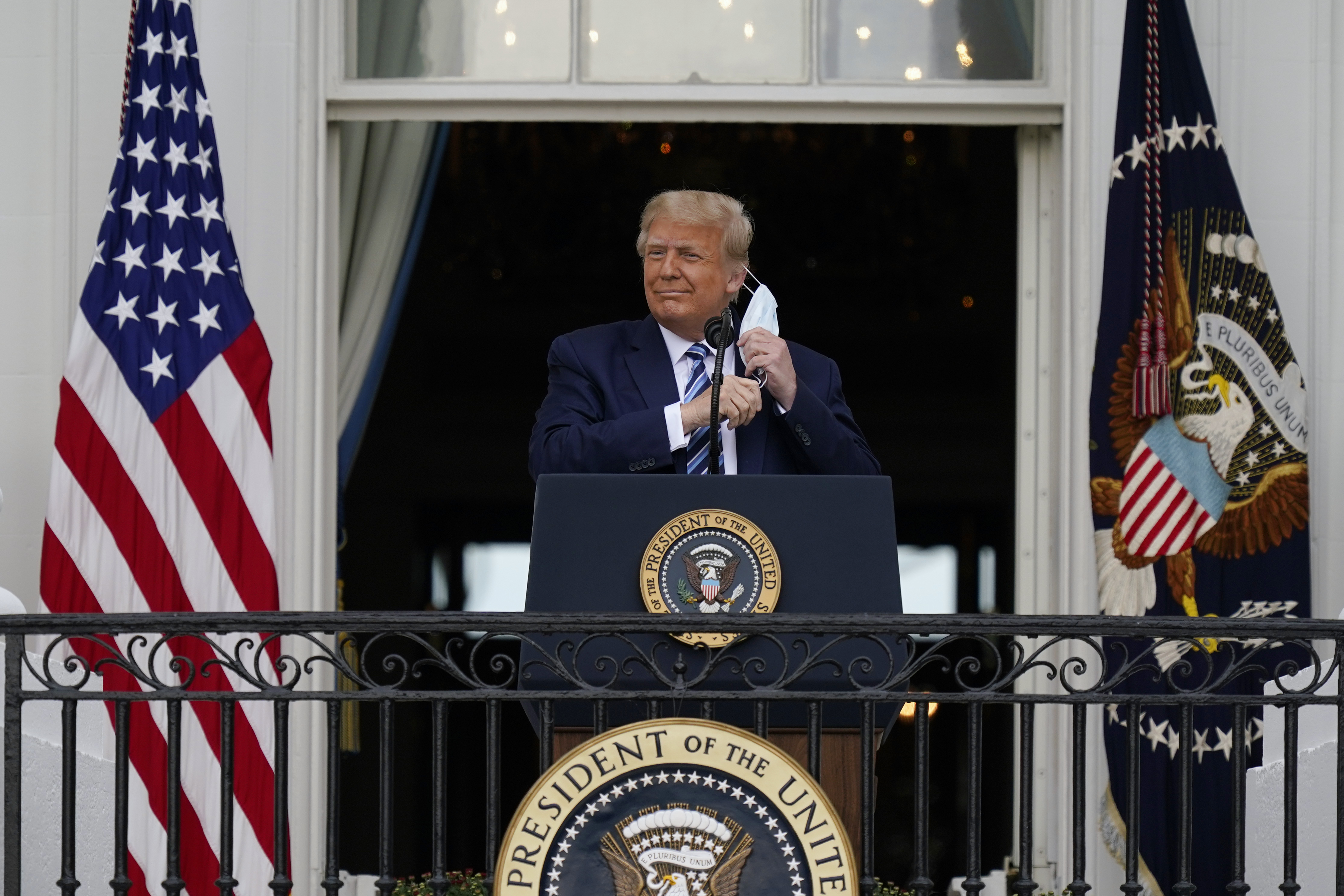 President Donald Trump at a public appearance amid his comments about the Reflecting Pool case