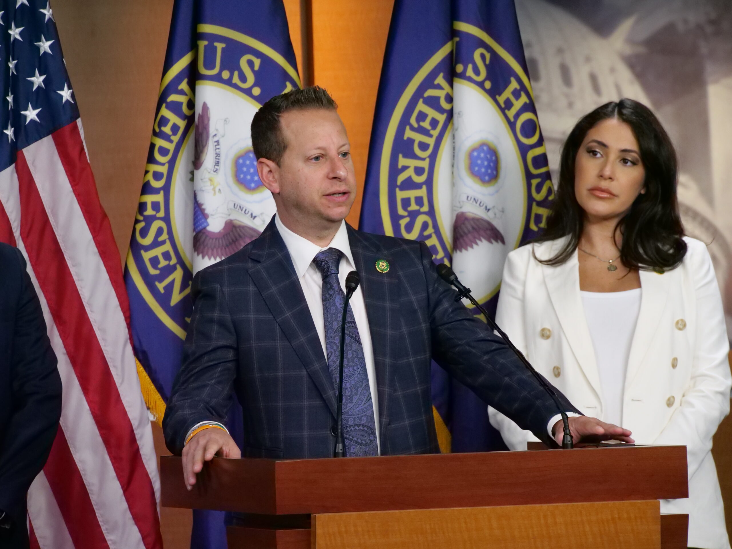 Rep. Jared Moskowitz speaks during a news conference in Washington, D.C., in December 2023.