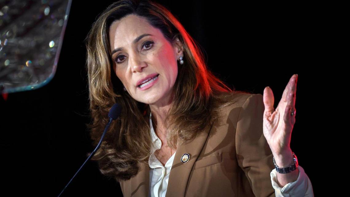 Rep. Maria Salazar appearing in a campaign-style setting
