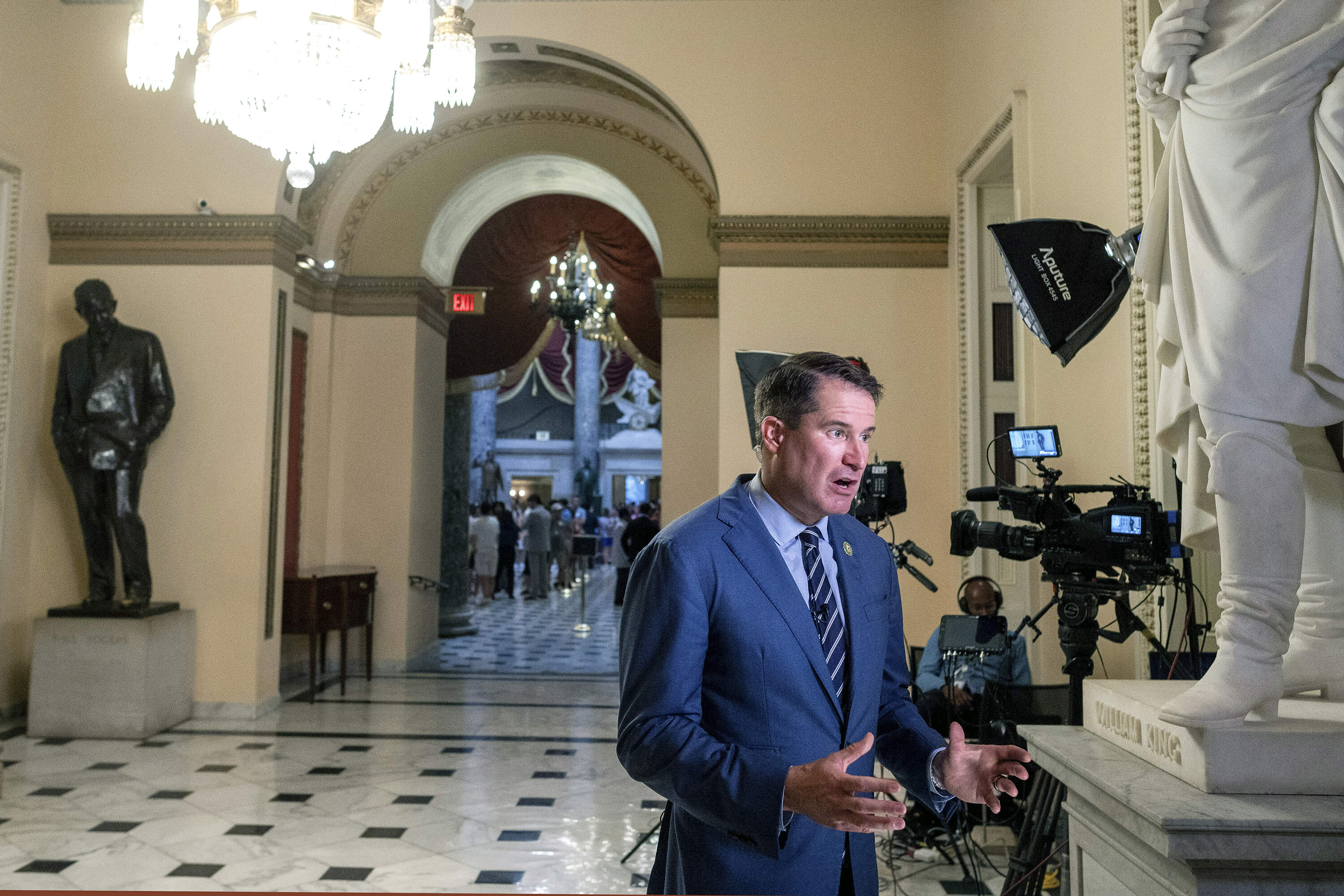 Representative Seth Moulton at a public event.