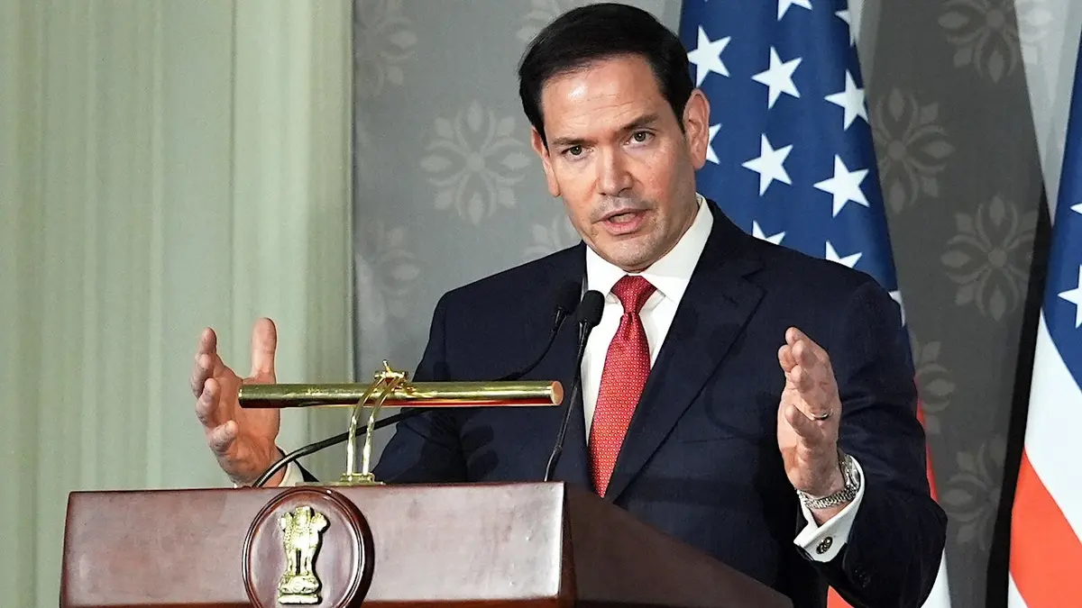 Secretary of State Marco Rubio speaks at the U.S. State Department during a July 16, 2026 summit on political violence.