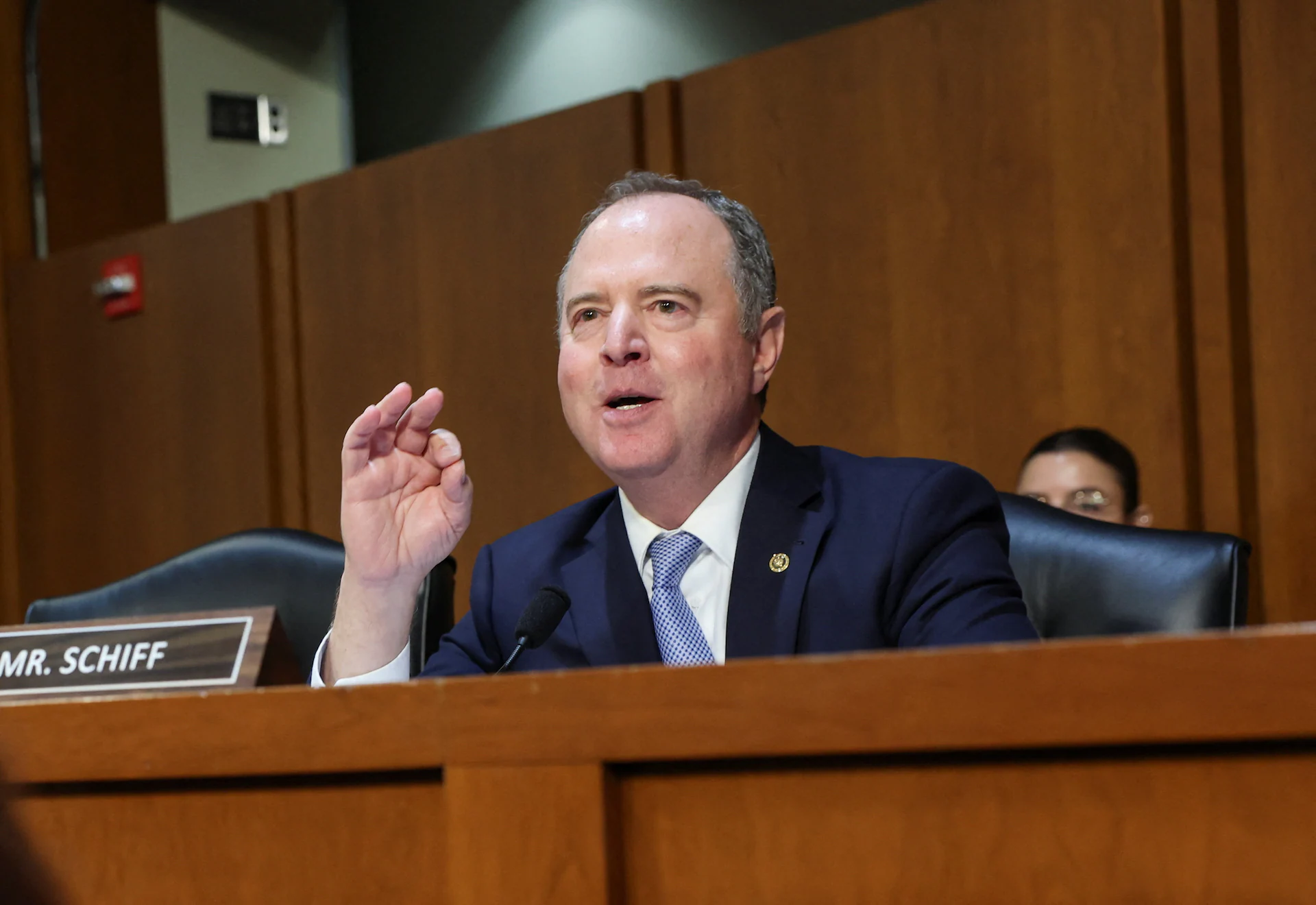 Sen. Adam Schiff speaking during a Senate Judiciary Committee hearing