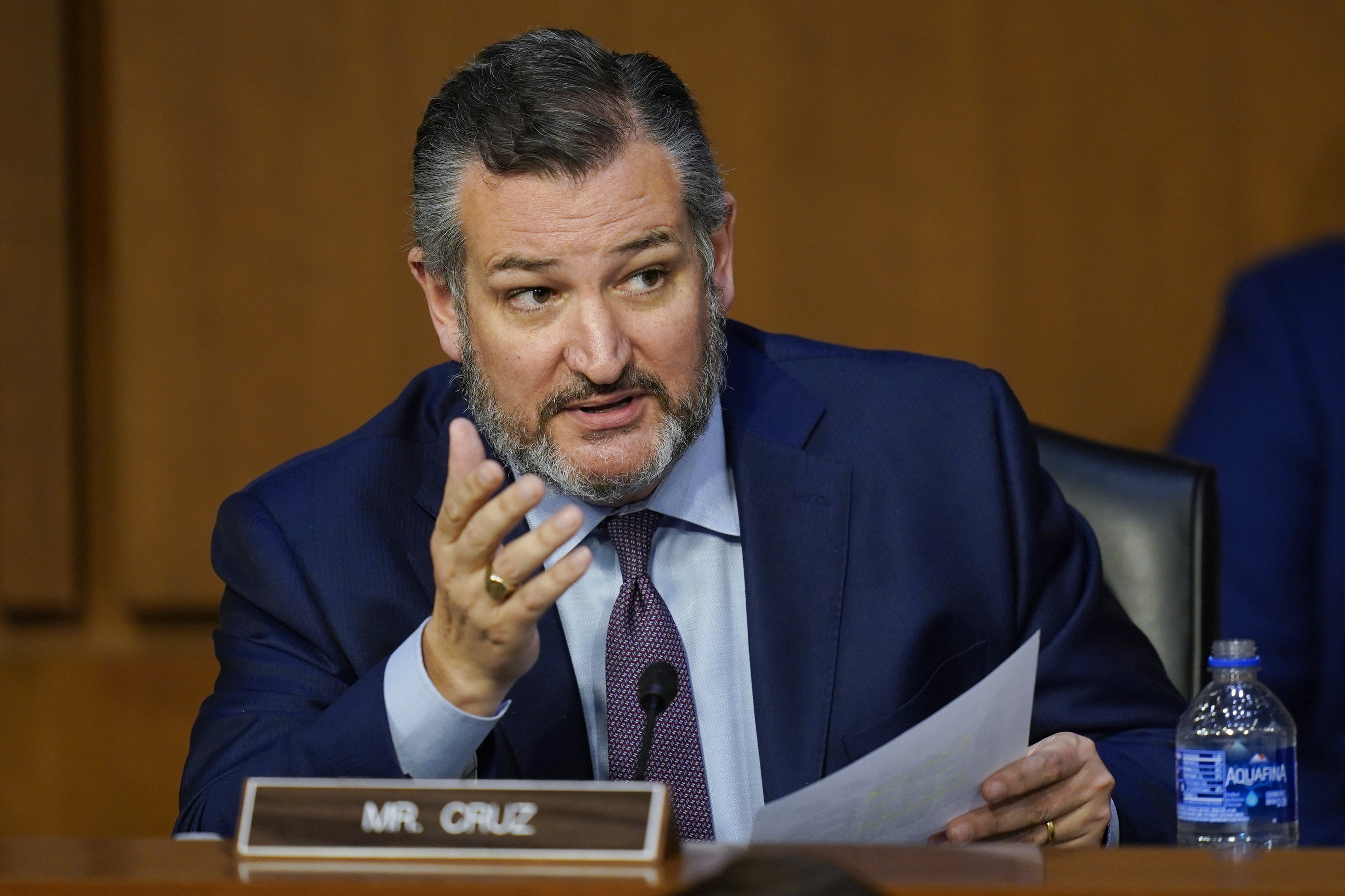 Sen. Ted Cruz questioning a witness during a Senate Judiciary Committee hearing