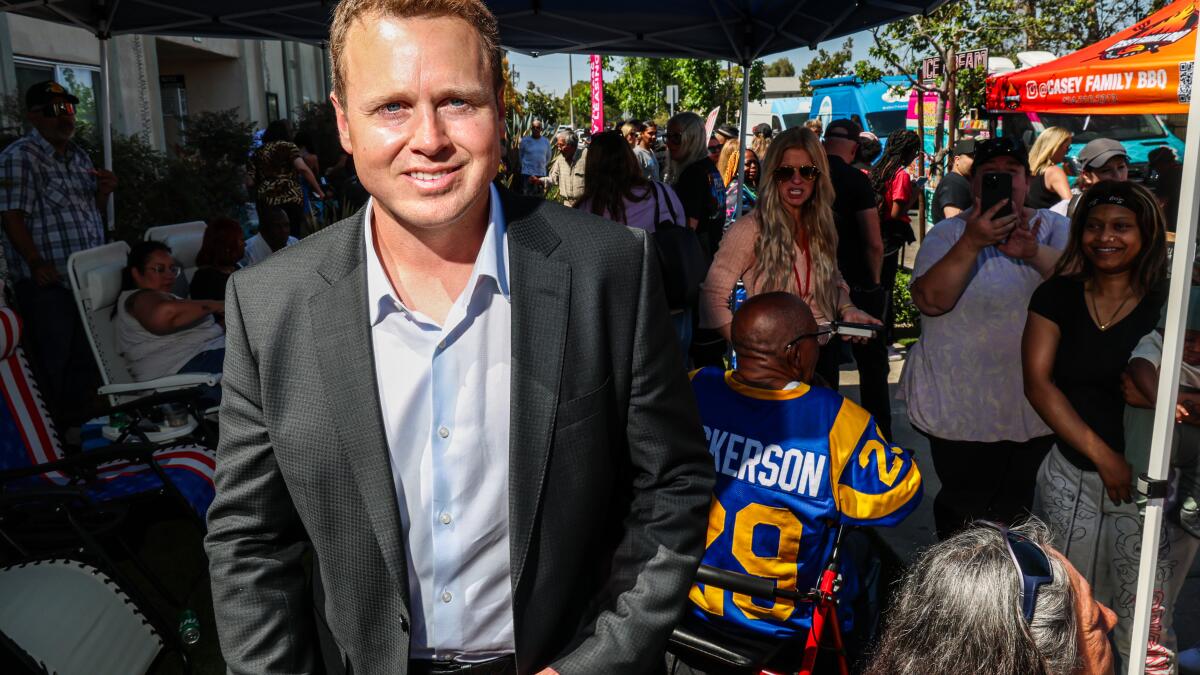 Spencer Pratt at a public appearance, editorial news photo style